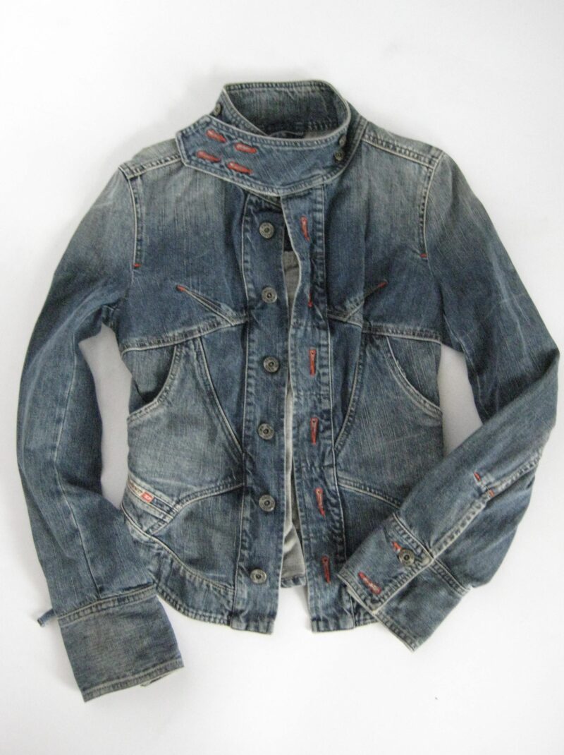 Diesel 00s lace up denim biker jacket